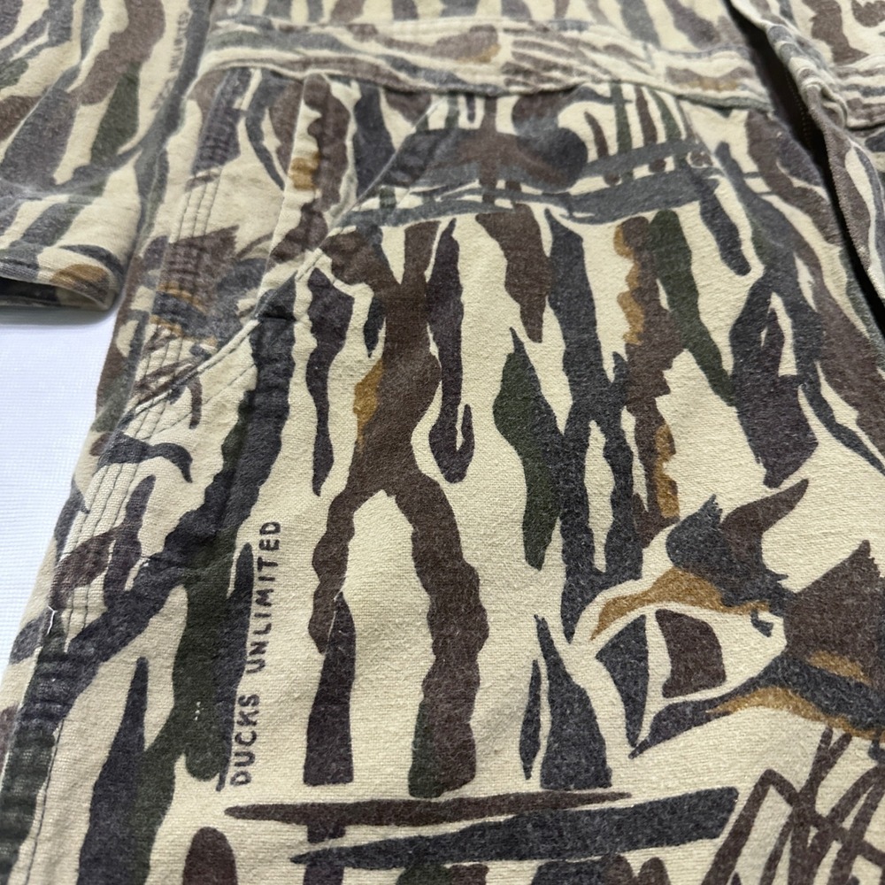 VTG Rattlers Brand Duck Camo Coveralls Mens M Hunting Utility Gorpcore USA Made - Picture 10 of 12
